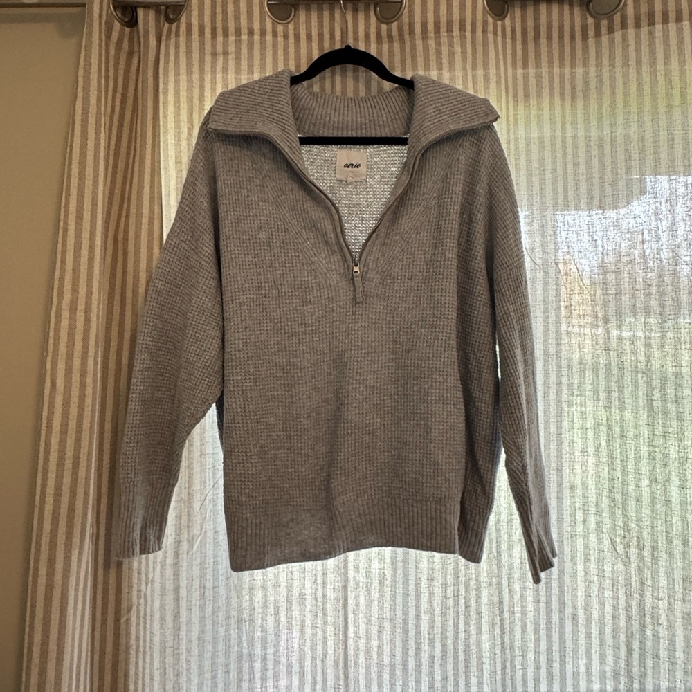 Heather gray quarterzip from Aerie